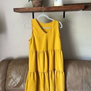 Yellow Sleeveless Fall Dress